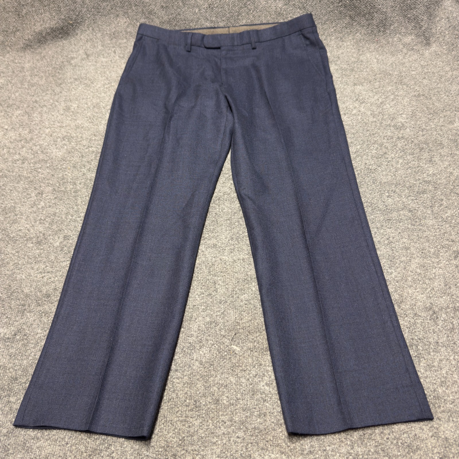 J Crew Bowery Classic 100% Wool Dress Pants Blue Men 36×30 A9037 Straight Leg