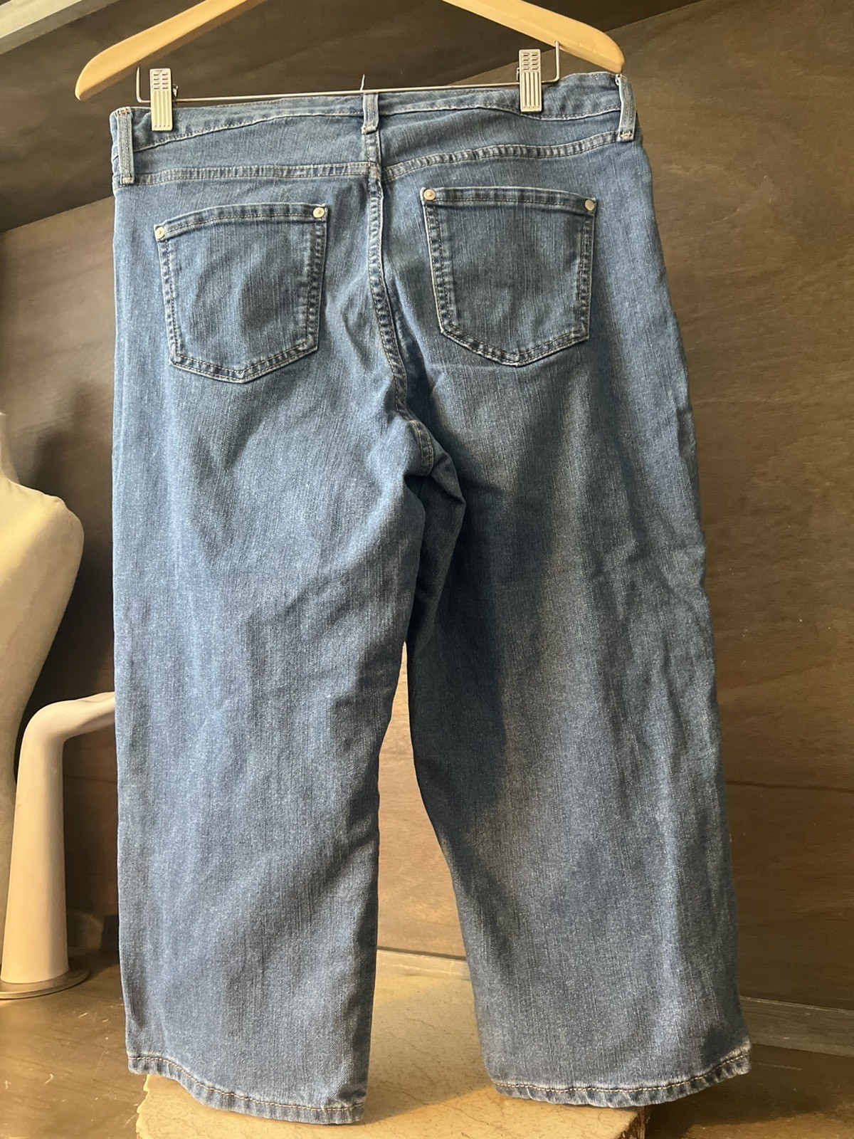 Gloria Vanderbilt Jeans Womens 12 Blue High Rise Capri Slimming Stretch Denim