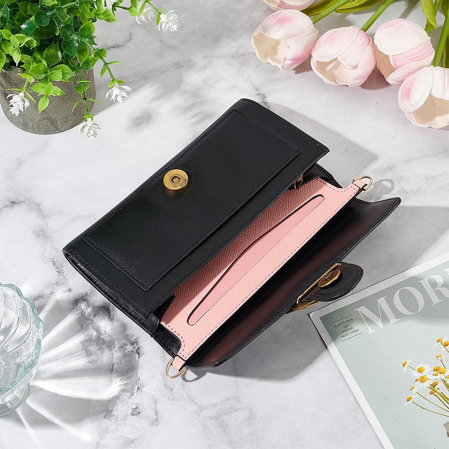 WADORN PU Leather Microfibre Purse Insert Organizer Conversion, 3.14x 6.49 In…