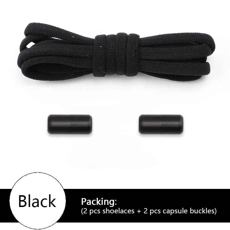 NEW Colorful Options Elastic laces Sneakers No tie Shoelace for Sports Round Sho