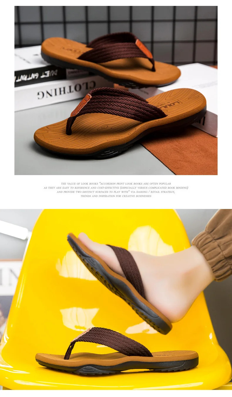 Men Flip Flop Sandals Slip-On Summer Beach Casual Footwear Slides Slippers Gift