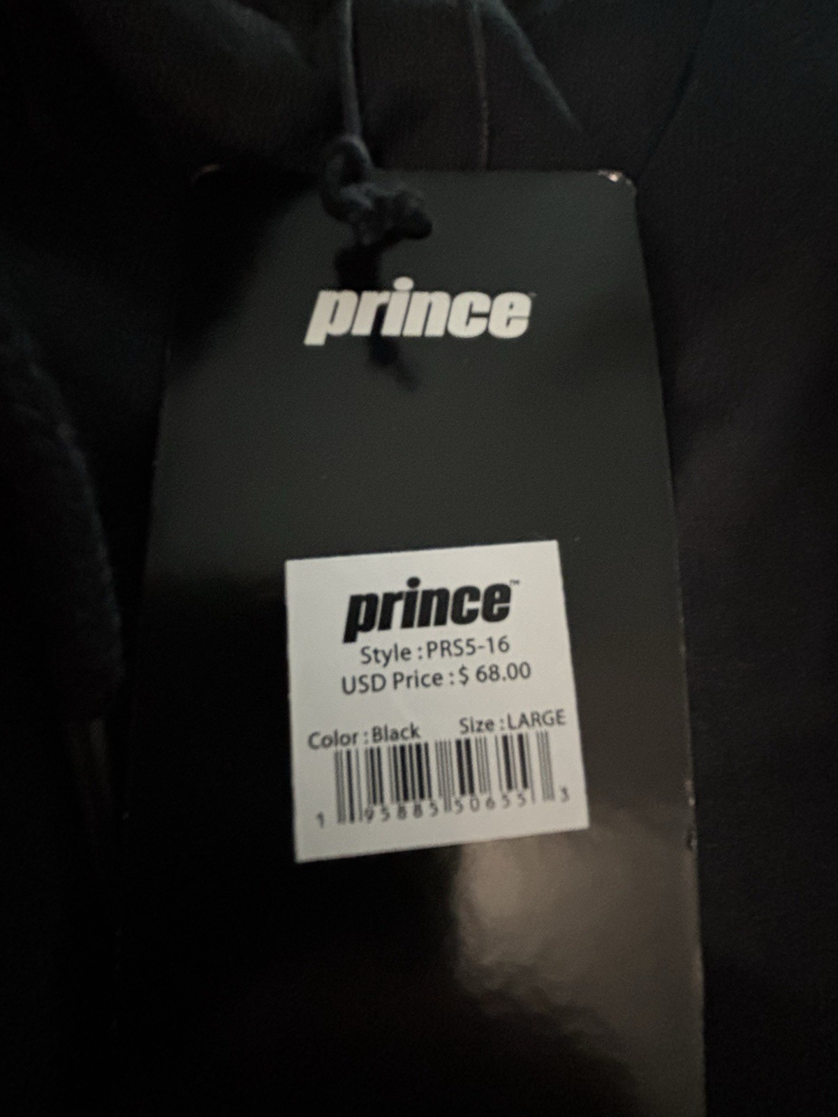 Prince Men’s Black Sweat Shorts Drawstring Elastic Waist Logo PRSS-16