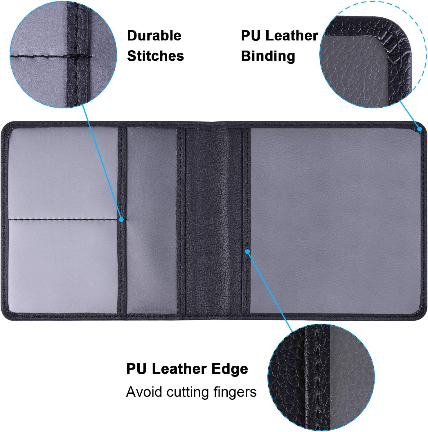 Small Car Registration and Insurance Documents Holder – Premium PU Leather Vehic