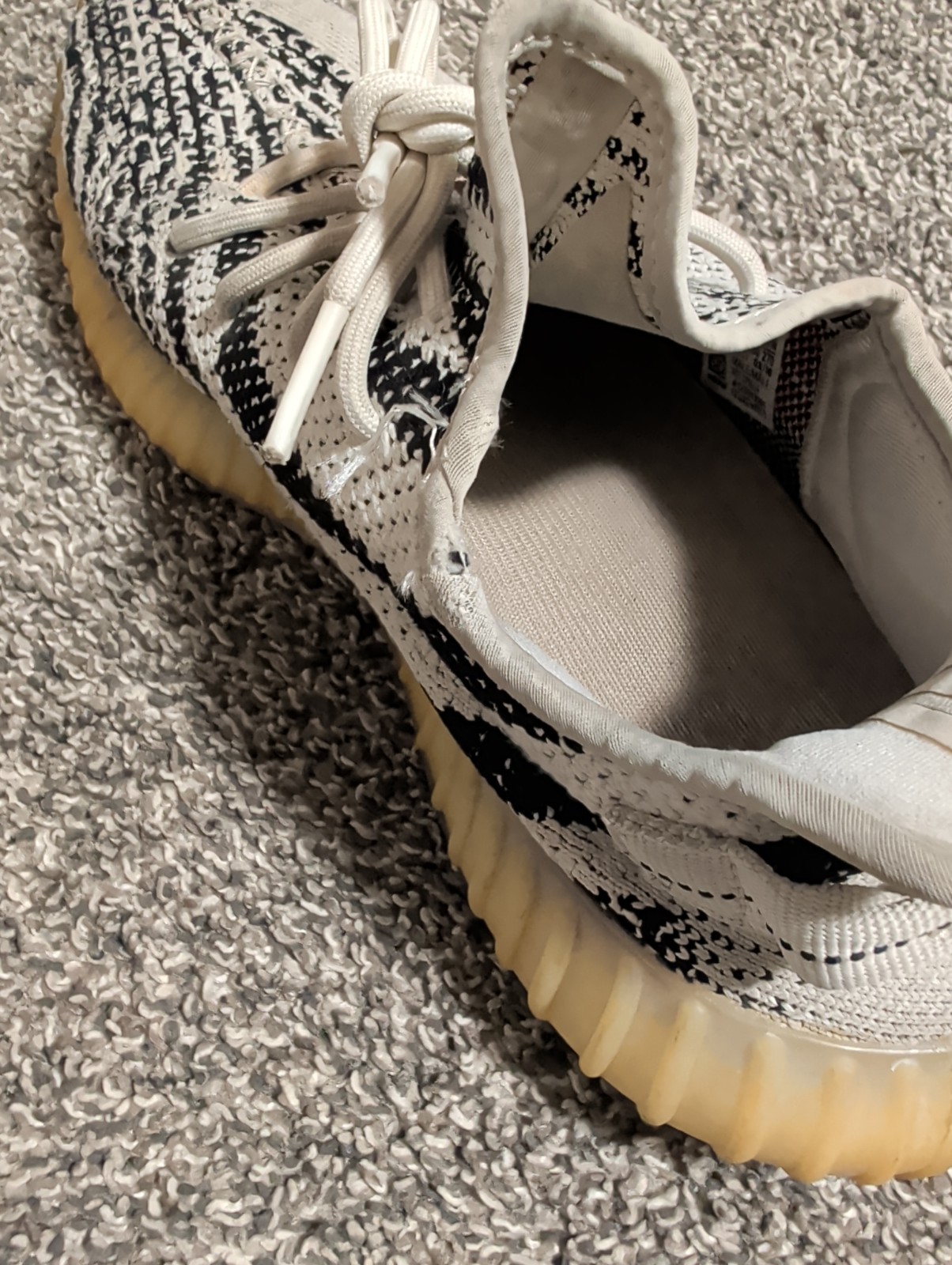 Adidas Yeezy Boost 350 V2 Zebra White Black Red Mens Size 10 CP9654