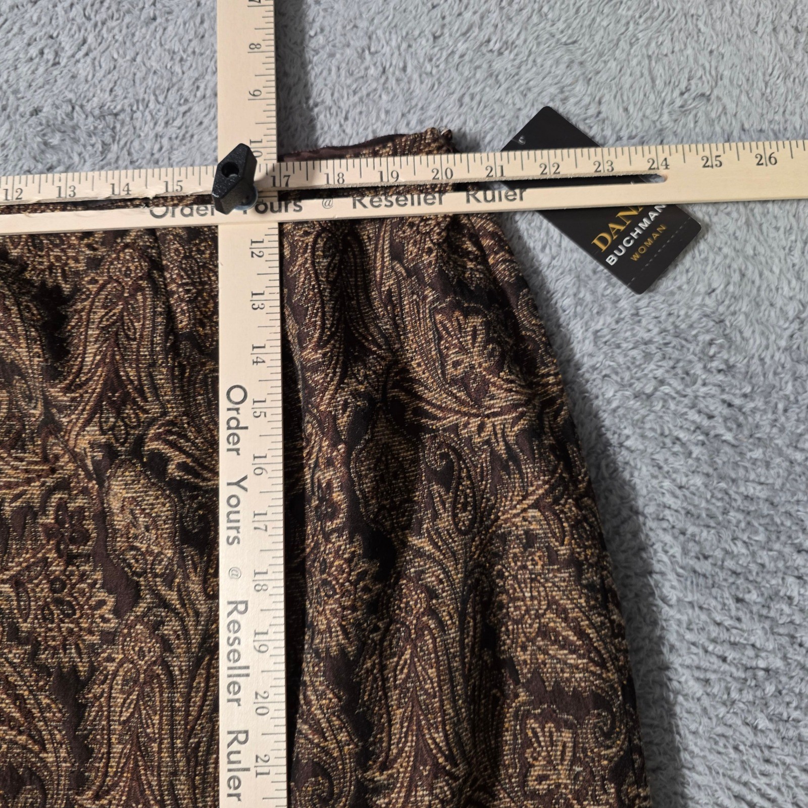 Dana Buchman Women 22 Maxi Skirt Brown Paisley Wool Silk Blend DBLU4400 New