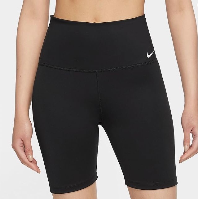 NIKE ONE DRI-FIT TRAINING BIKE WOMEN’S 7 IN HIGH W SHORTS BLACK SZ S#DV9022-NWT