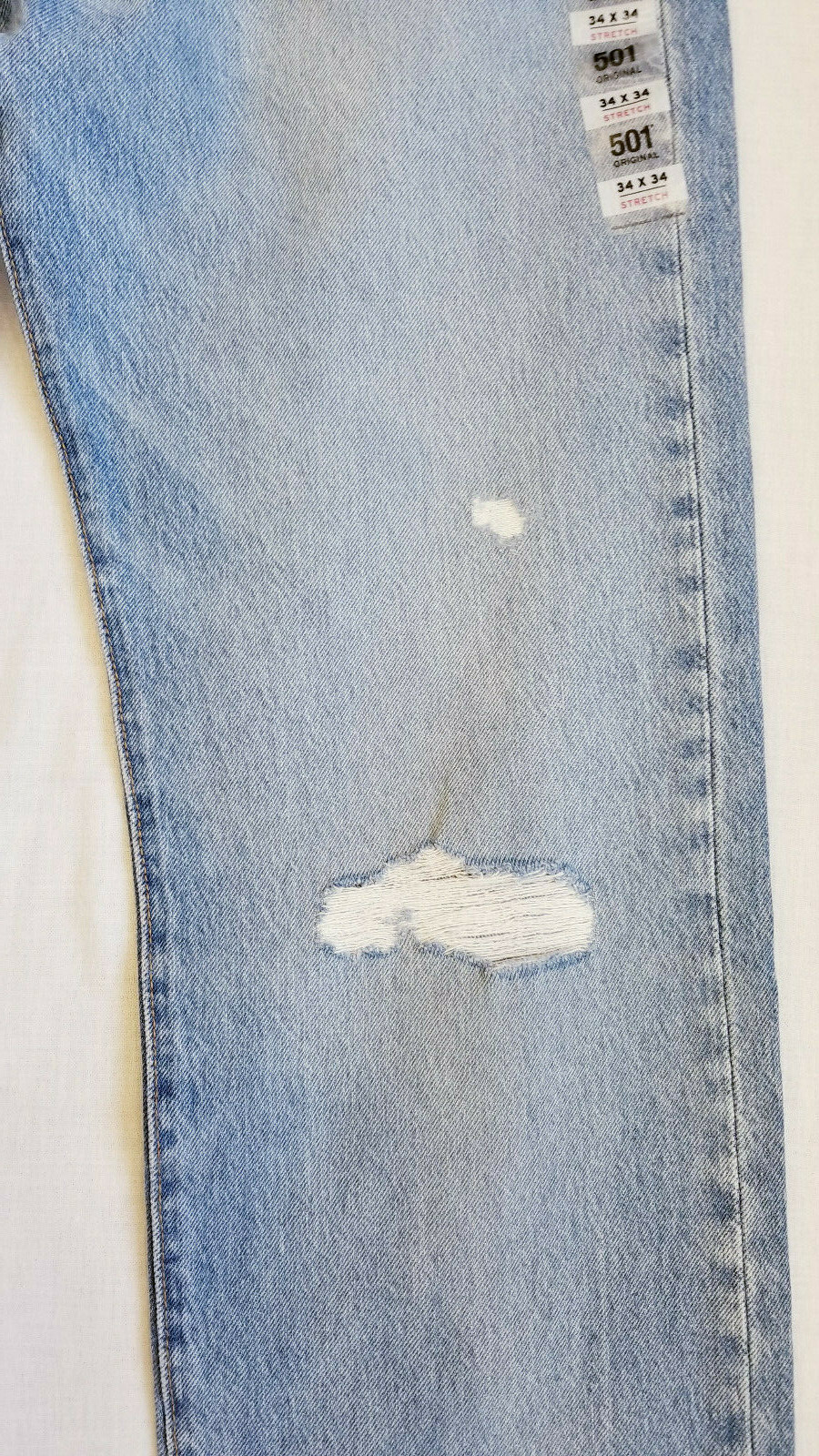 Levis 501 Original Mens Stretch Jeans Distressed-30,32,33,34,36,38,40,42-#2664