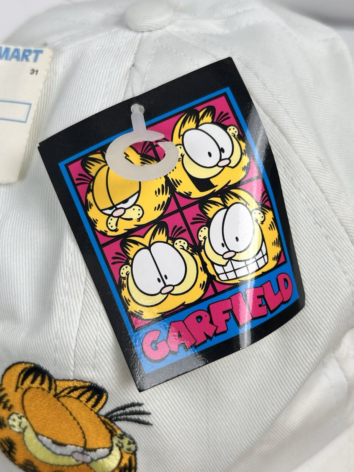 Vintage Garfield Hat Cap Snapback White Cat Cartoon Novelty 90s Paws With Tags