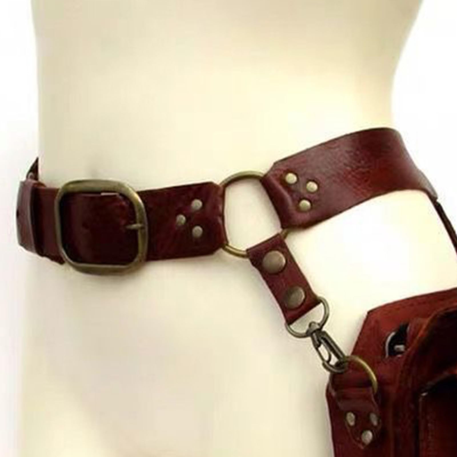 Steampunk Waist Pack Thigh Purse Medieval PU Leather Fanny Bag Cosplay Costum…