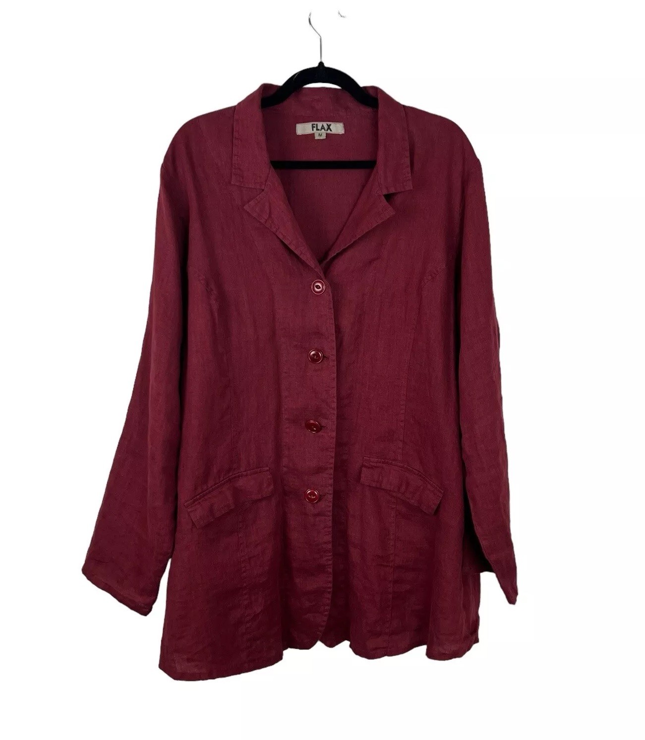 FLAX Linen Oversized Tunic Shirt Women’s Sz M Lagenlook