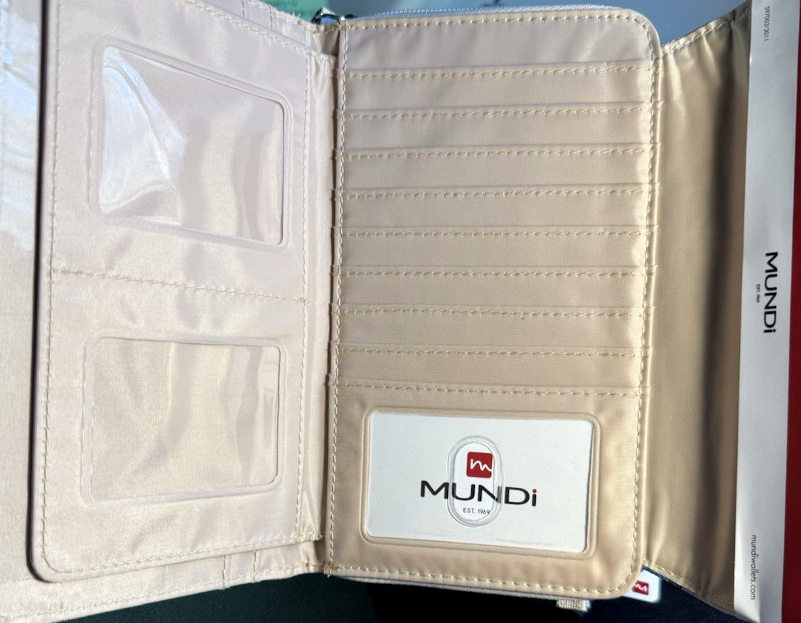 MUNDI Womans / CEO Clutch- Big Fat Wallet / Full Zip / BUTTERFLY / New