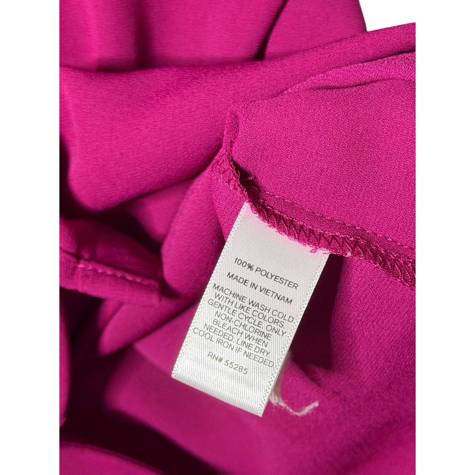 Express Magenta Pink Portofino Roll Tab Sleeve Button Down Blouse Large L