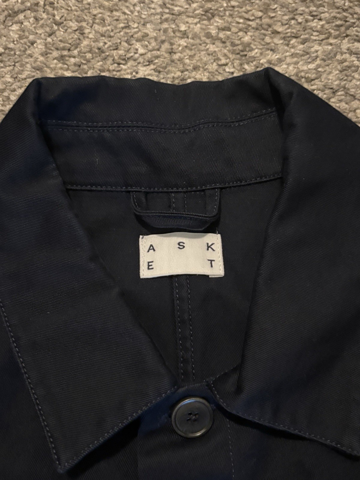 Asket, The Overshirt, Men’s Size Small Short Blue 100% Organic Cotton