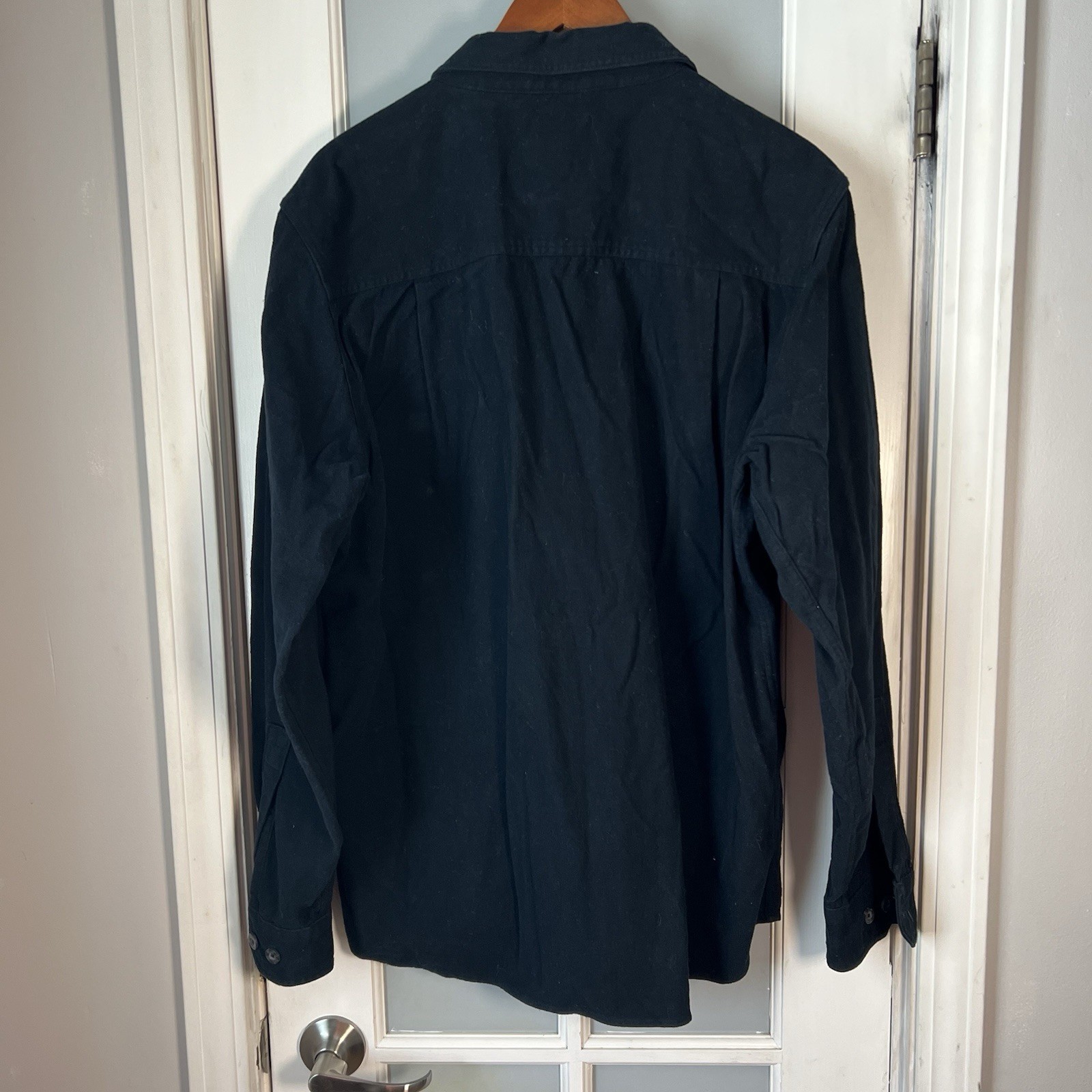 Woolrich Men’s Large Outdoor Jacket Shirt Shacket Work Chamois Expedition Black