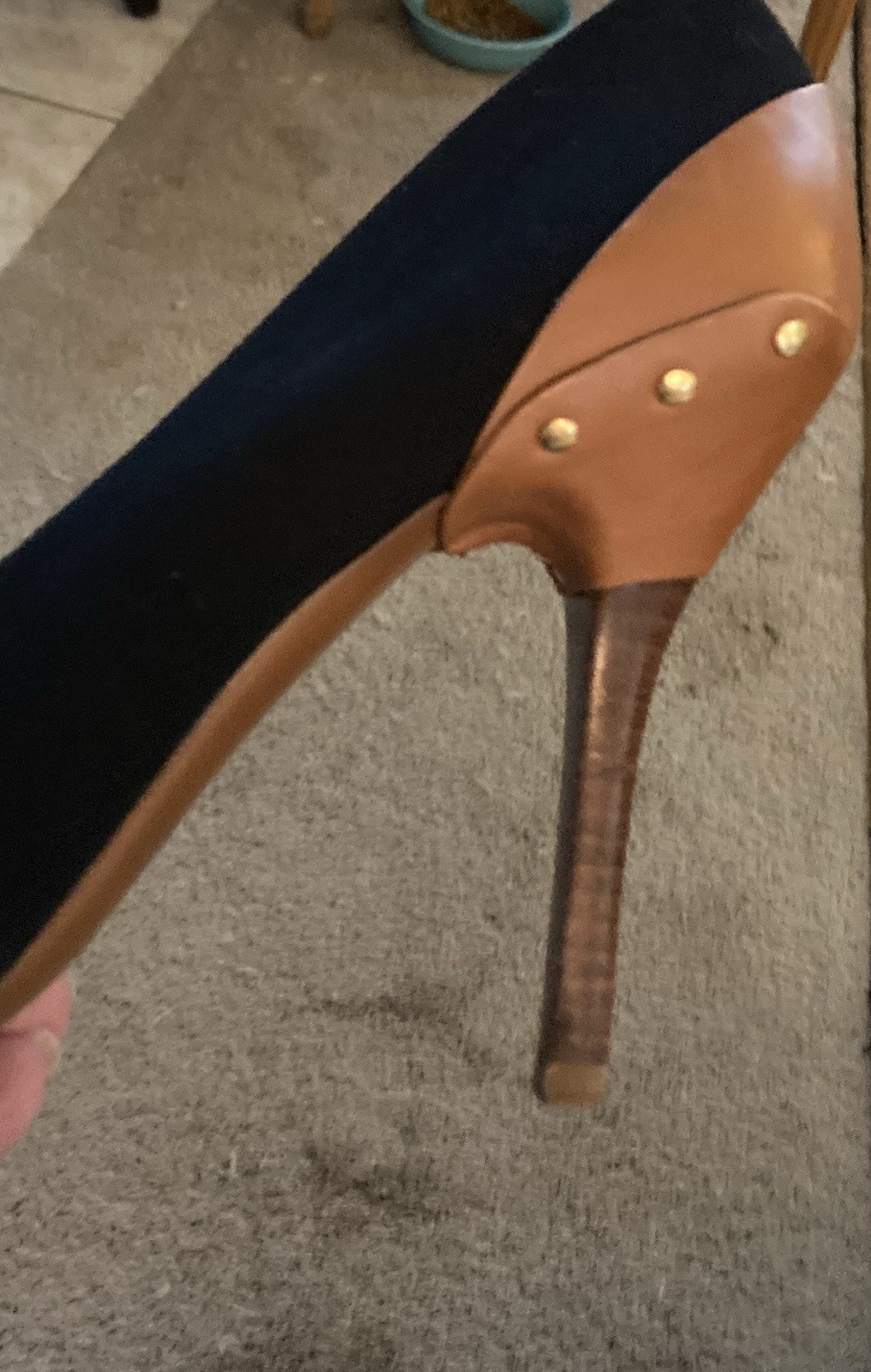 Tom ford For Gucci Circa 2001 Navy And Brown Leather Heels