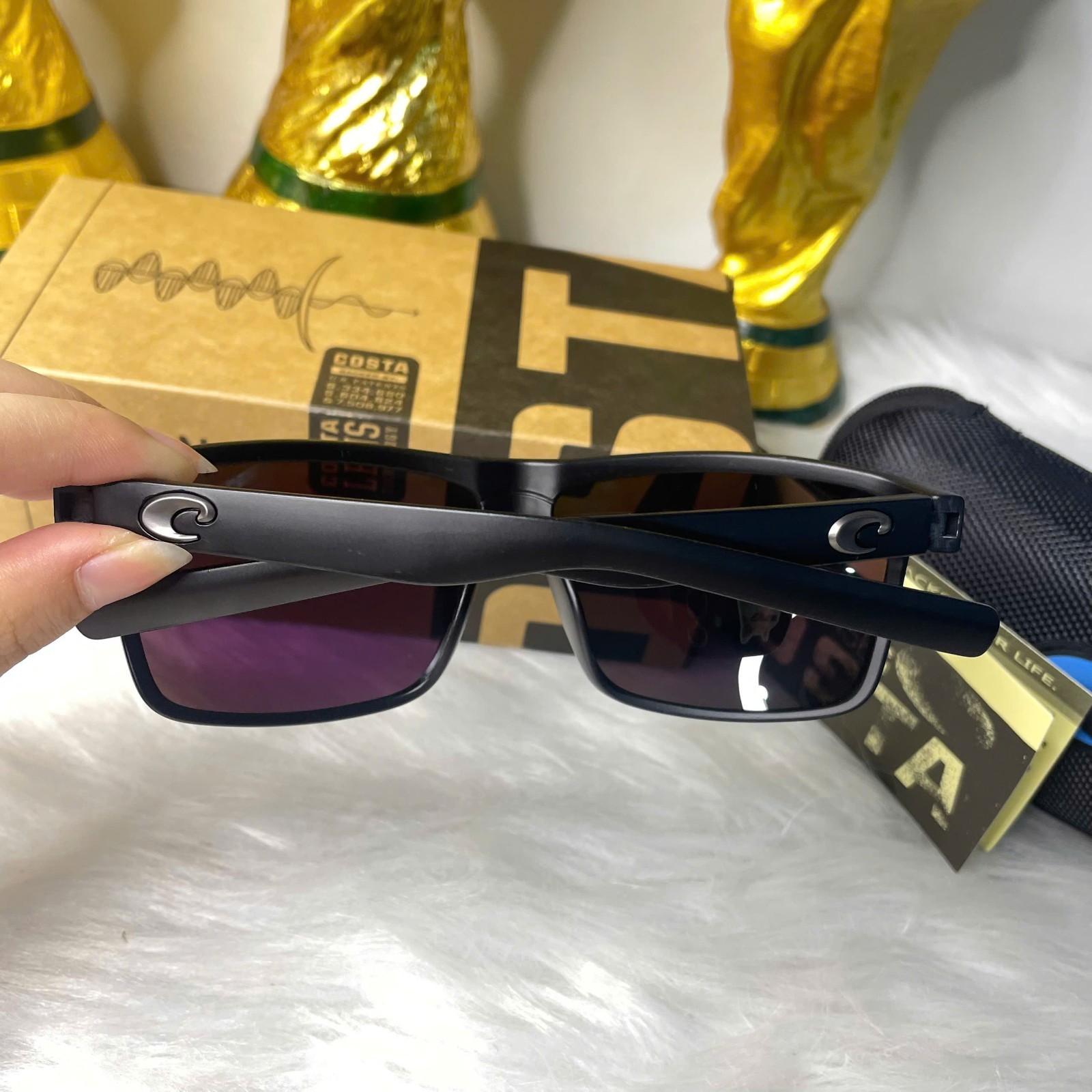HOT Costa Del Mar Rincon Sunglasses Black Frame Blue Mirror Lens 580P Polarized