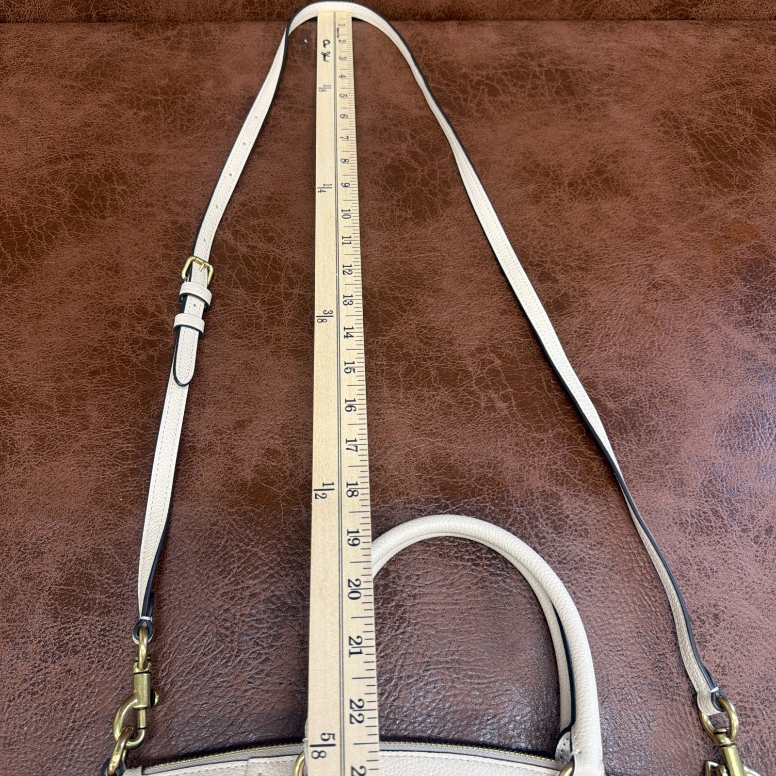 COACH ELISE Ivory Pebbles LEATHER CROSSBODY 79316 SATCHEL CONVERTIBLE