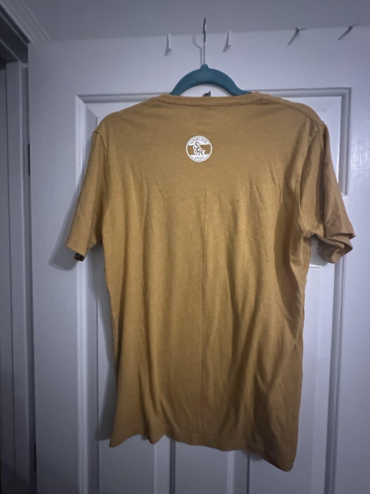 Support Local Apparel Yellow “Wine” Funny Graphic Crew Neck Tee Short Sleeve M