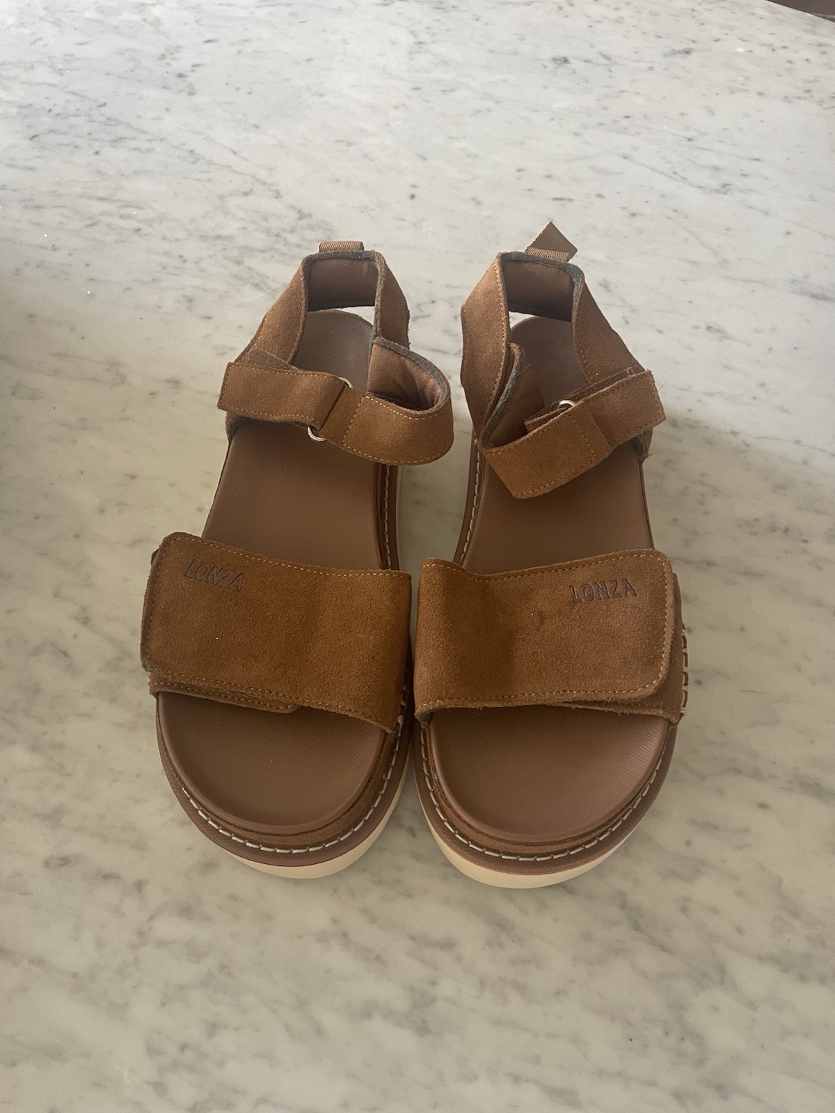 Lonza Brown Suede Sandals
