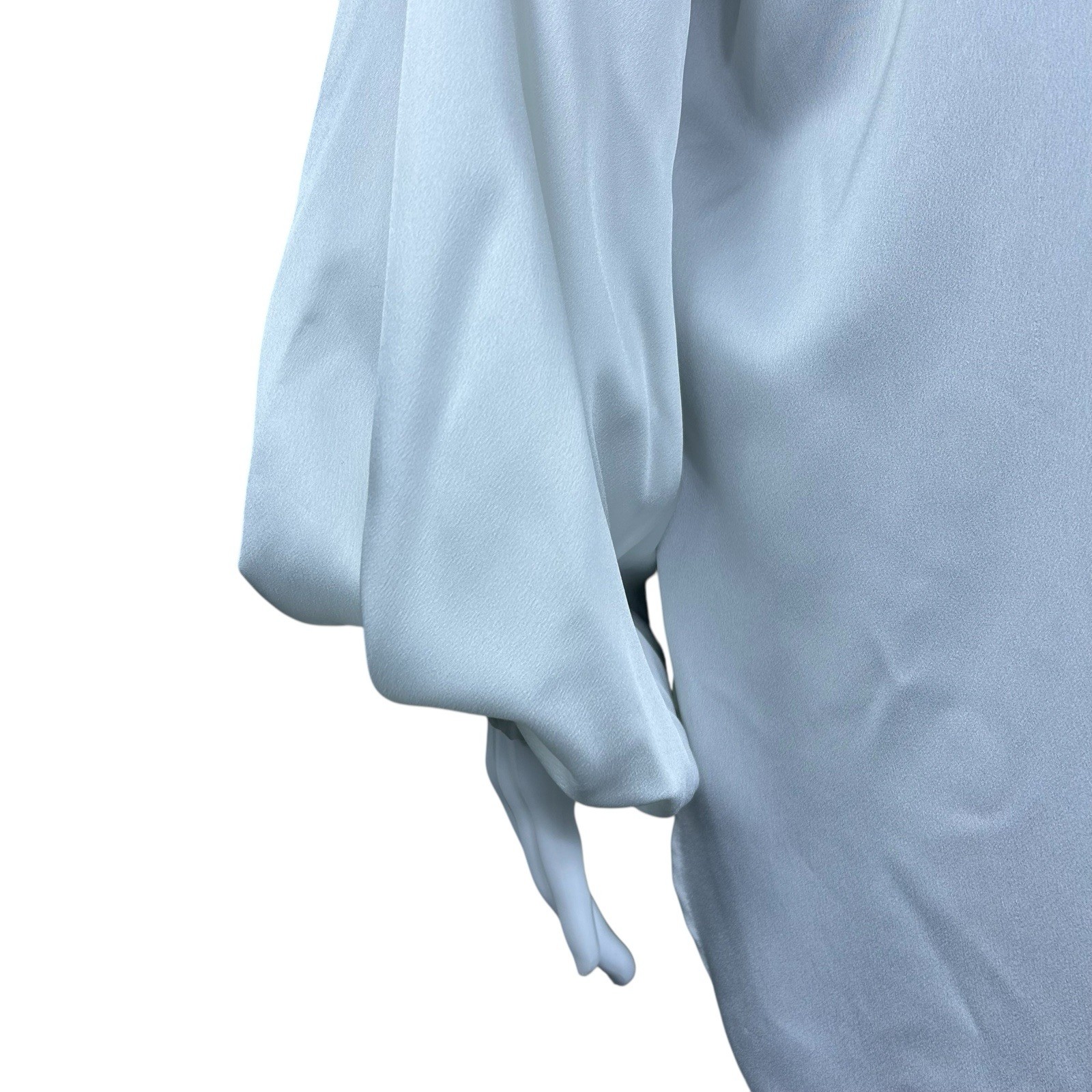 Kallmeyer Appartement Ballon Satin Button Down Shirt Size 4 Quiet Luxury Blouse