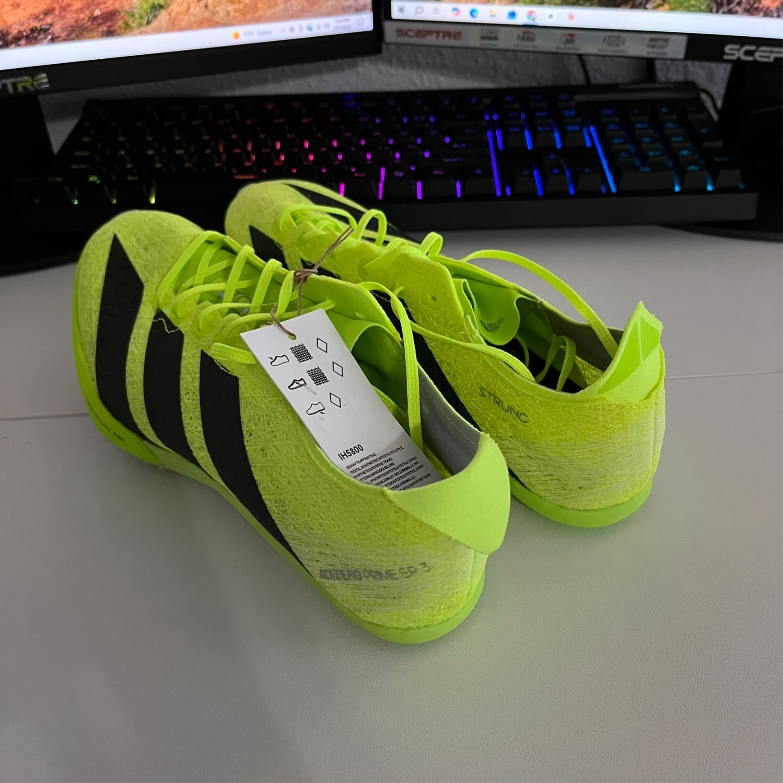 Size 7.5 – adidas Adizero Prime SP 3 Strung Lucid Lemon Black