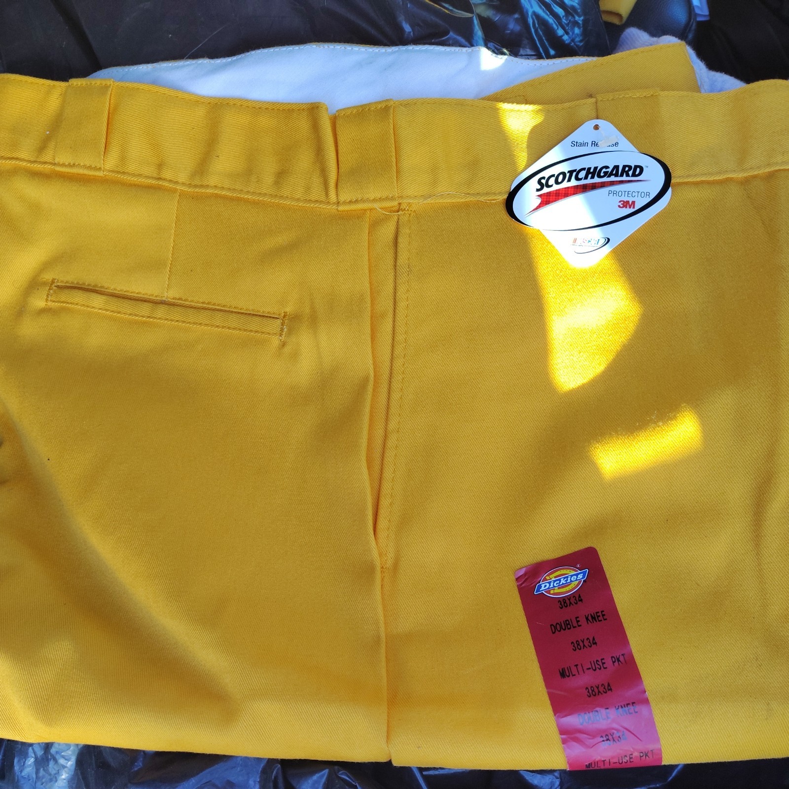 dickies mens loose fit cell phone pocket work pants wheat yellow 38×34 B stock
