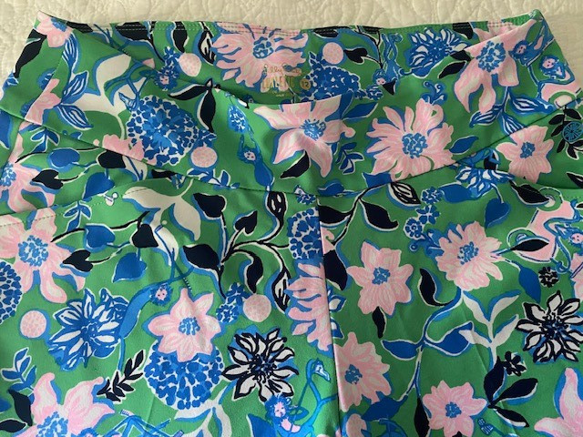 Lilly Pulitzer Luxletic Corso Pant Ankle Spearmint Golf Til You Drop SIZE 12 EUC