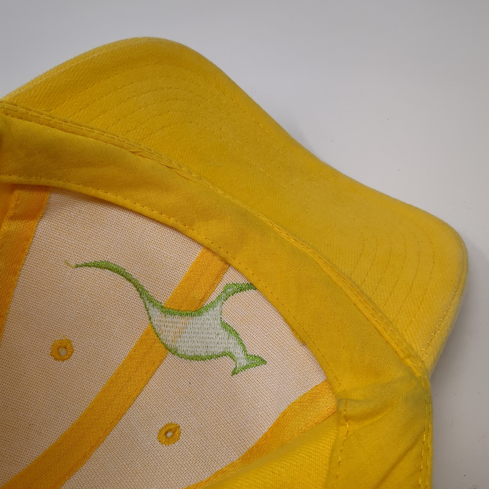 Kangaroo Strapback Baseball Cap Yellow One Size Adjustable Vented Holes 6 Panel