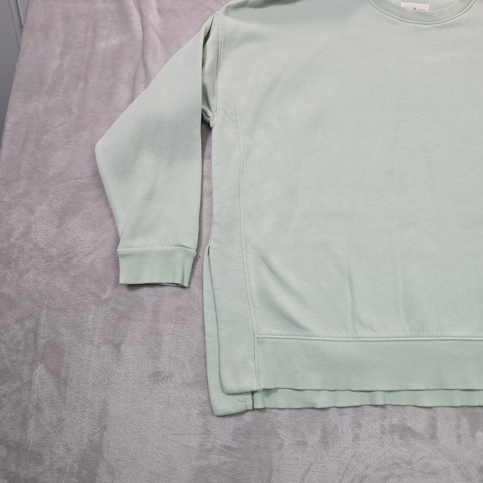 Lou & Grey Women’s L Mint Green Sweatshirt Organic Cotton Recycled Polyester Sof