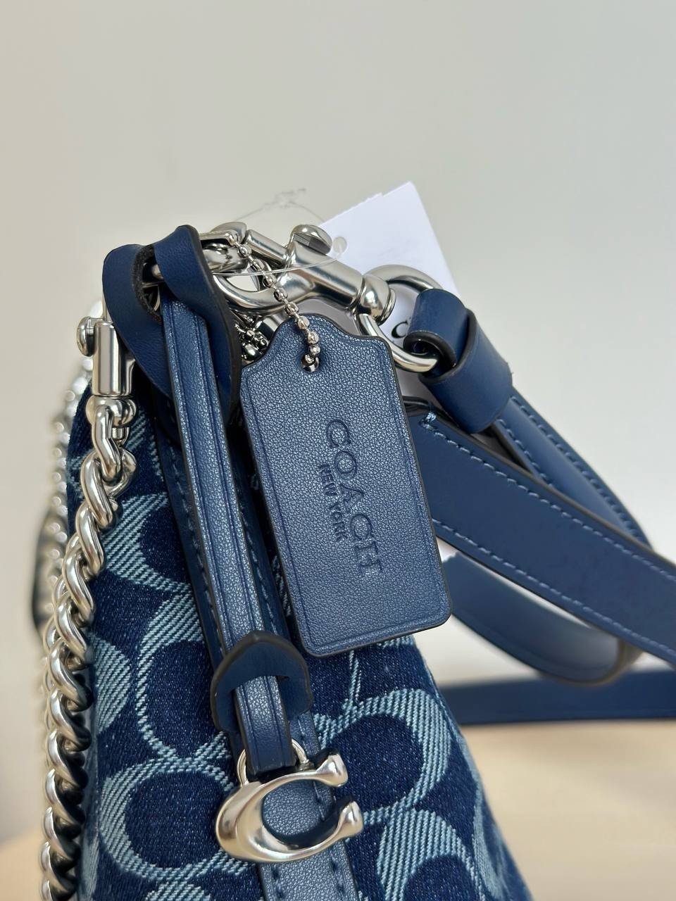 COACH CAM27 Juliet Shoulder Bag In Signature Denim Deep BlueOutlet new