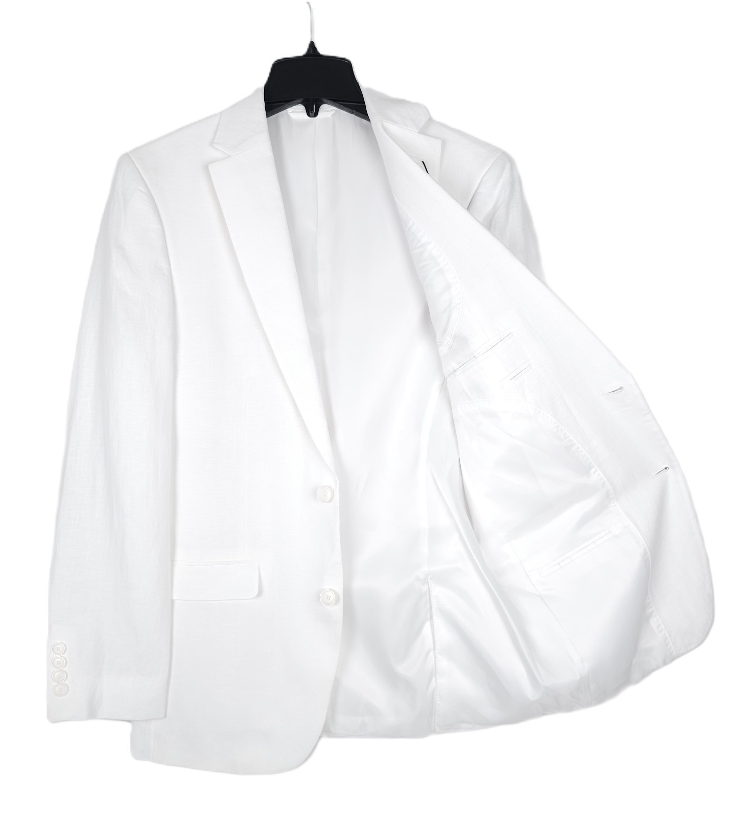 Bar III Mens Slim Fit Linen Sport Coat Blazer 40L White Solid NWT