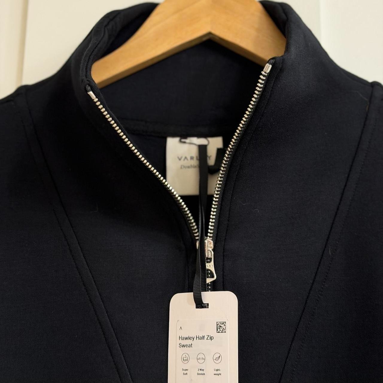 Varley Hawley Half-Zip Sweat in Black, Size X-Small
