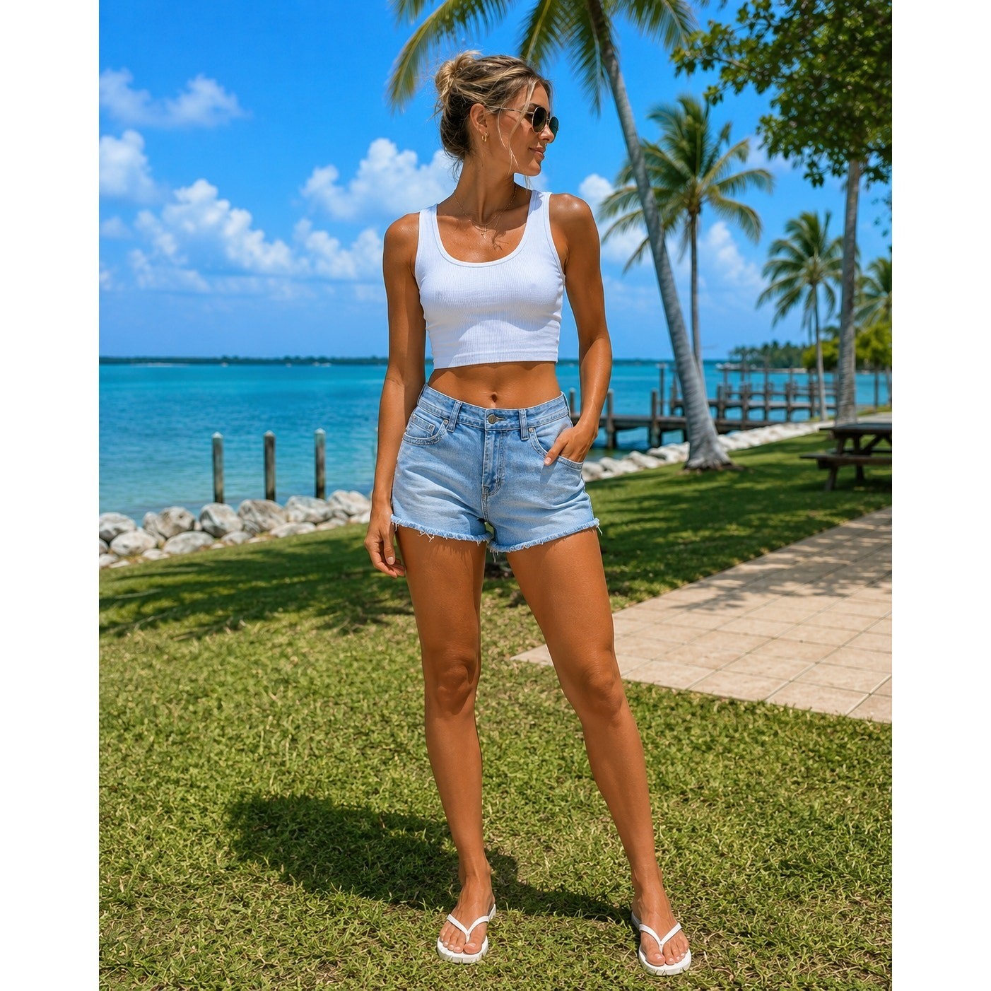 Evolve Denim New York Shorts Women 11 Blue Good Embroidered Rhinestone Y2K