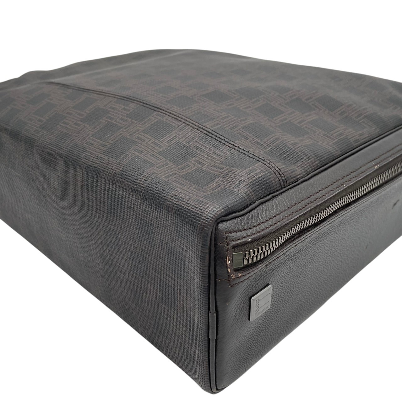 Authentic dunhill Leather 2WAY Briefcase Business Shoulder Bag Brown Mens