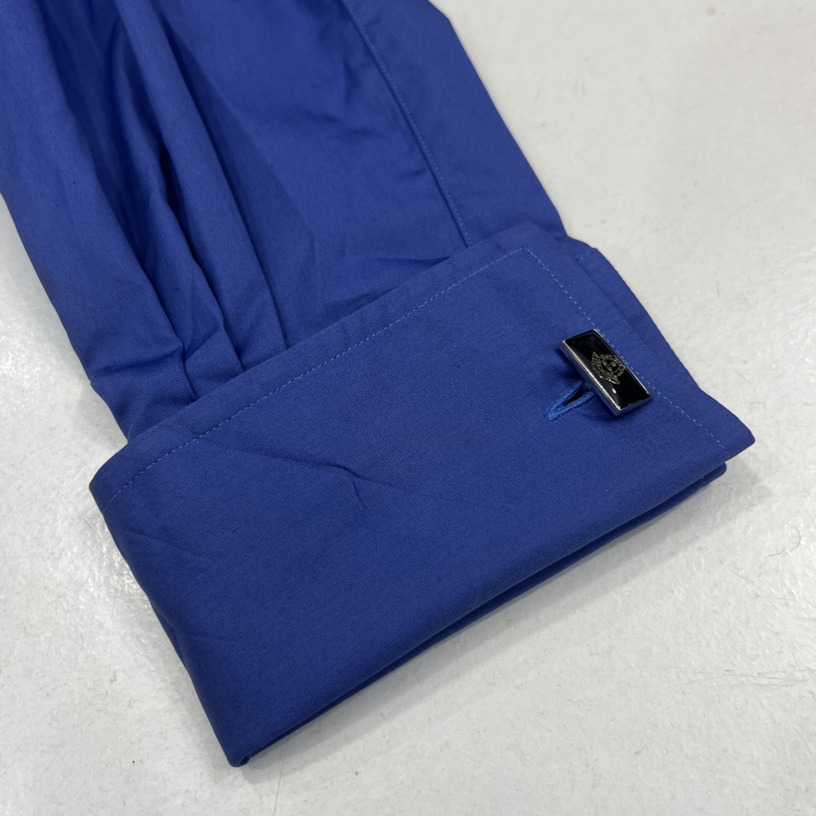 TM Lewin Men’s Blue Double Cuff Shirt – Pure Cotton – 16” Collar (46” Chest)