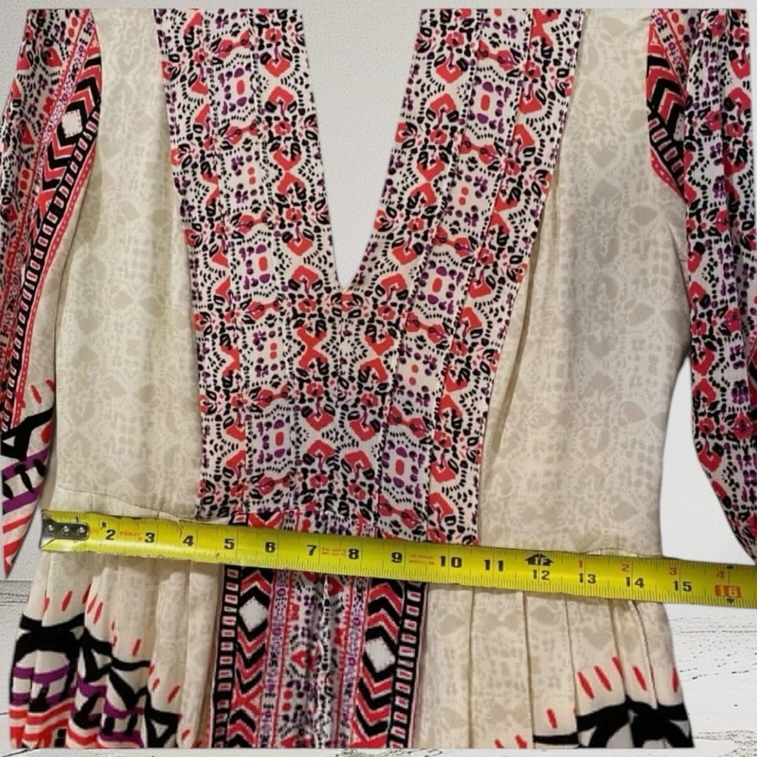 Free People Tegan Border Print Keyhole Mini Dress Size 2 Boho Summer Chic $108