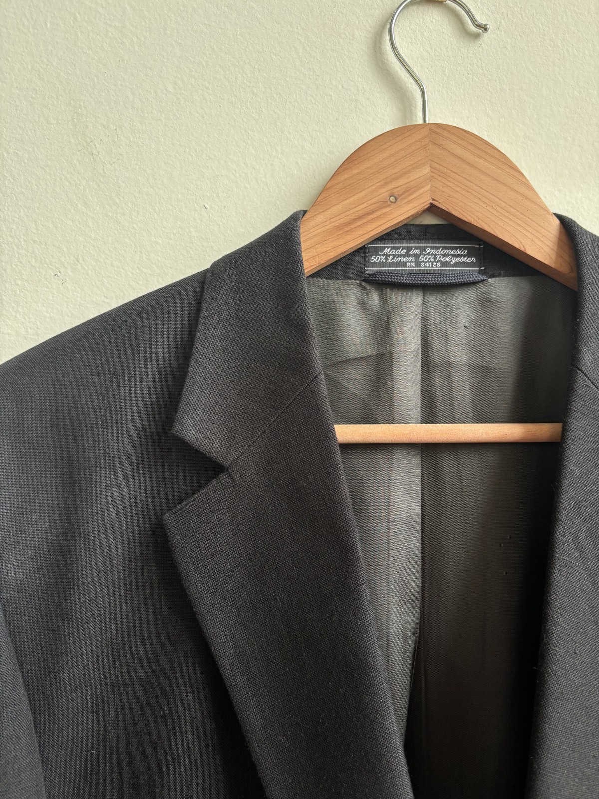Haspel x Frank Stella Black Linen Blend Blazer — Men’s 42
