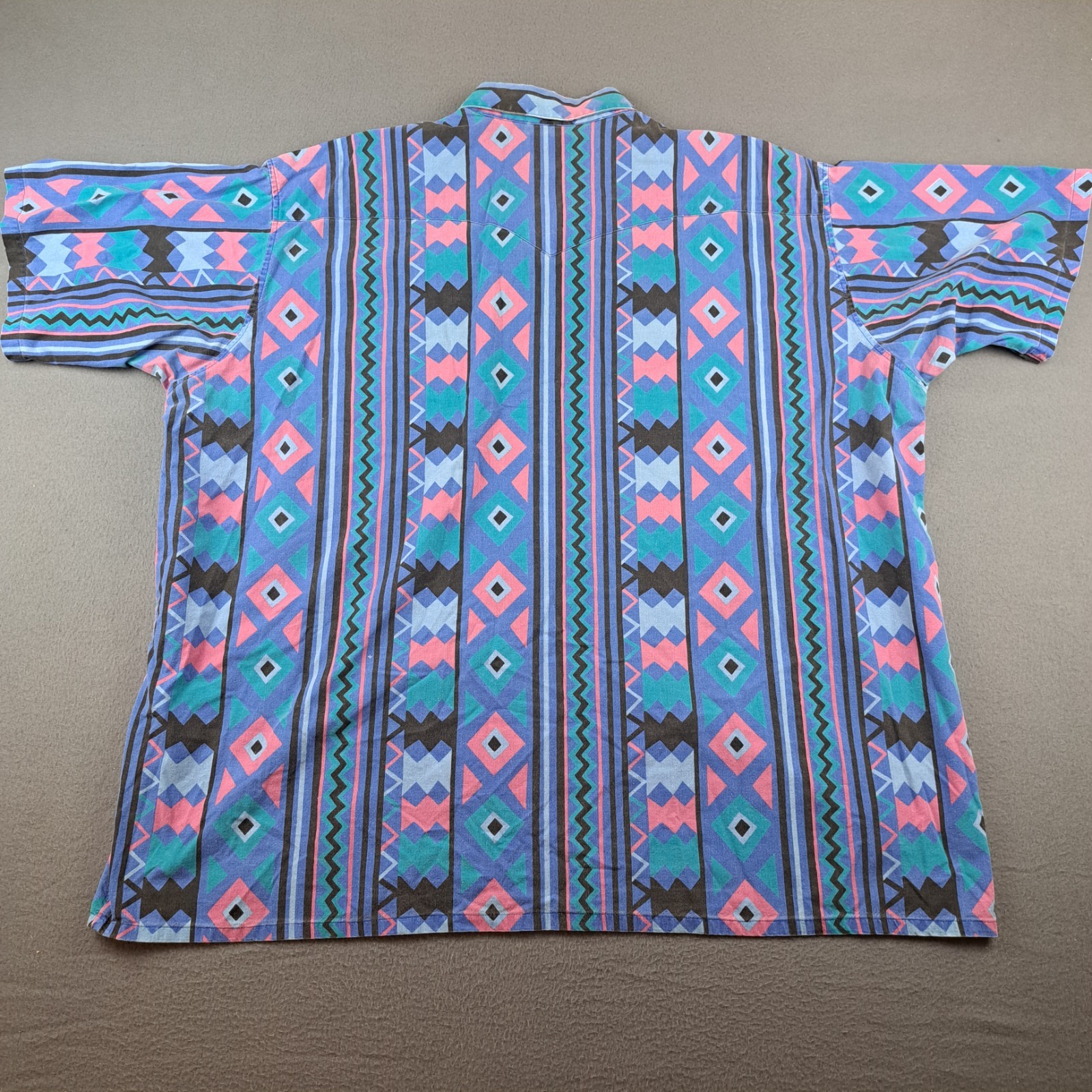 Vintage Plainsman Aztec Print Shirt Men’s 4XL Southwestern Western Button Up