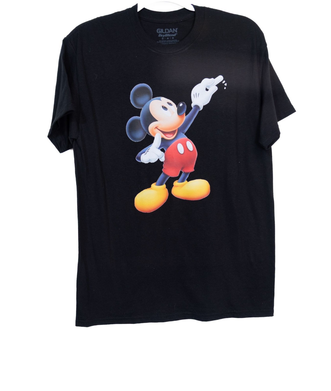 Mickey Mouse Size M Graphic Black T-Shirt By Gildan DryBlend Cotton & Polyester