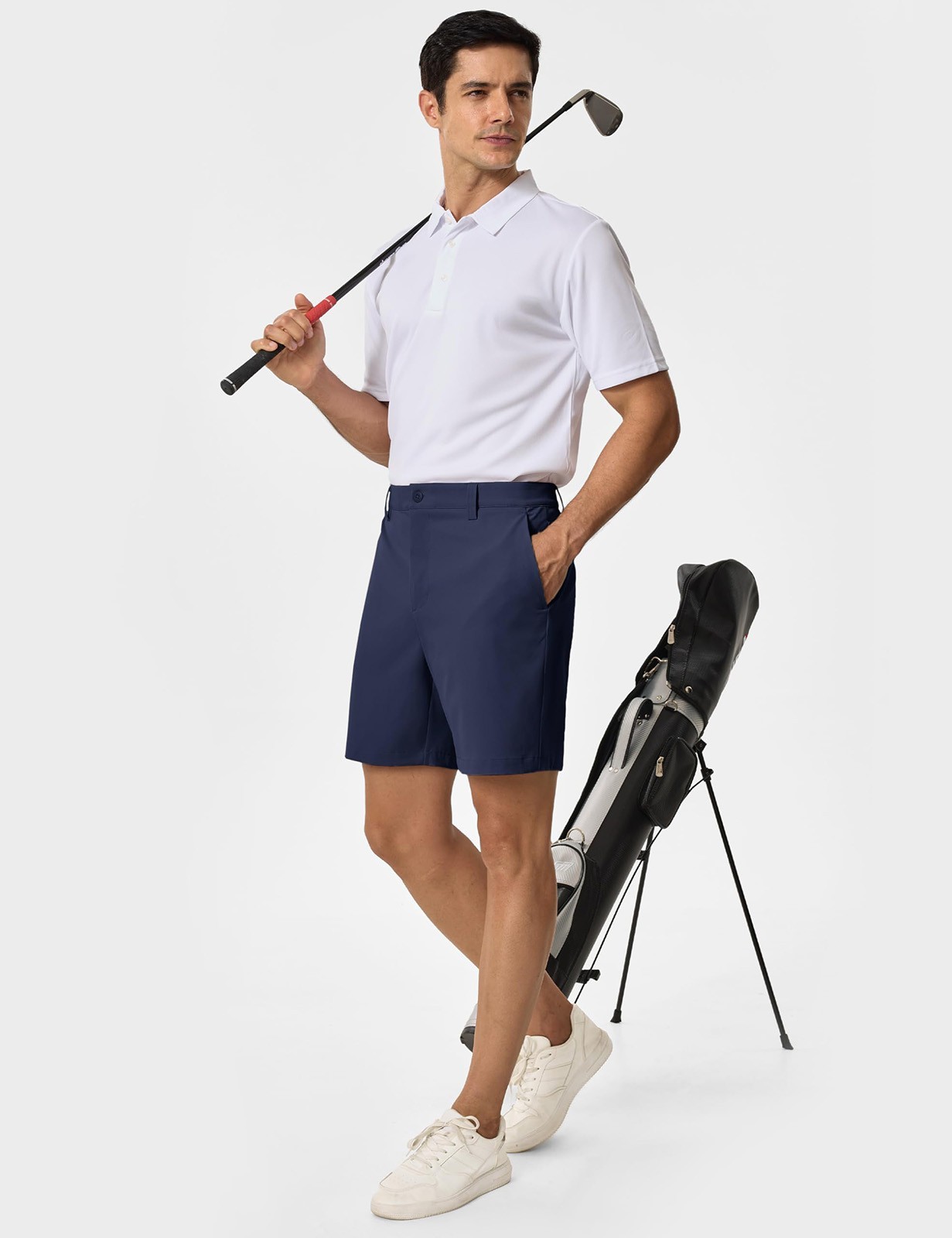 Men’s 7″ Golf Shorts Stretch Quick Dry 6 Pockets Summer Casual Work Dress Shorts