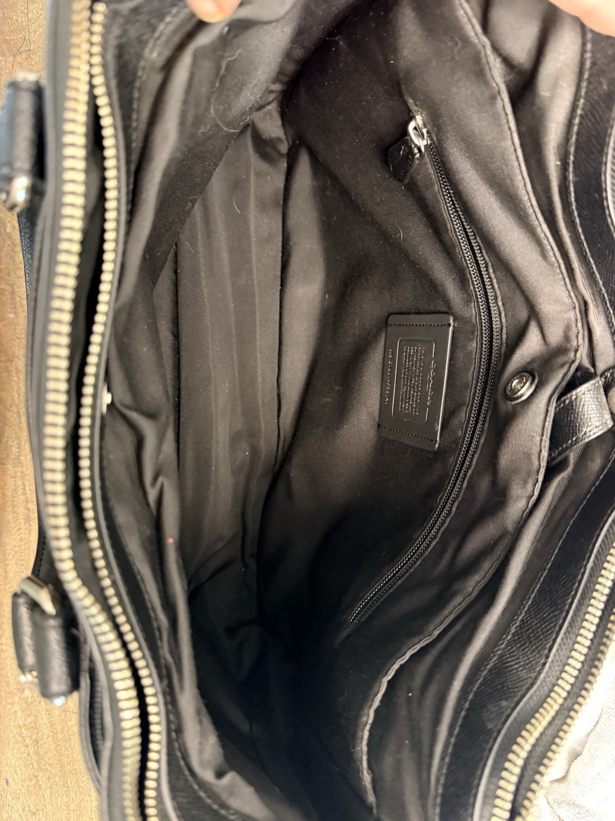Coach Perry Metropolitan Tote in Black Crossgrain Leather