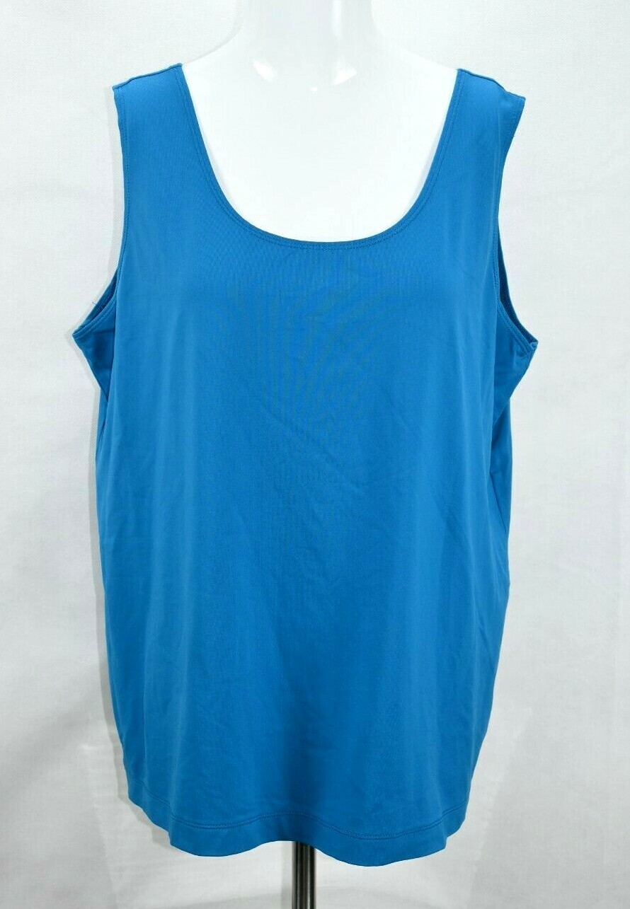 Chico’s women’s blue tank top plus size 3 RN#78984 92% nylon 8% spandex