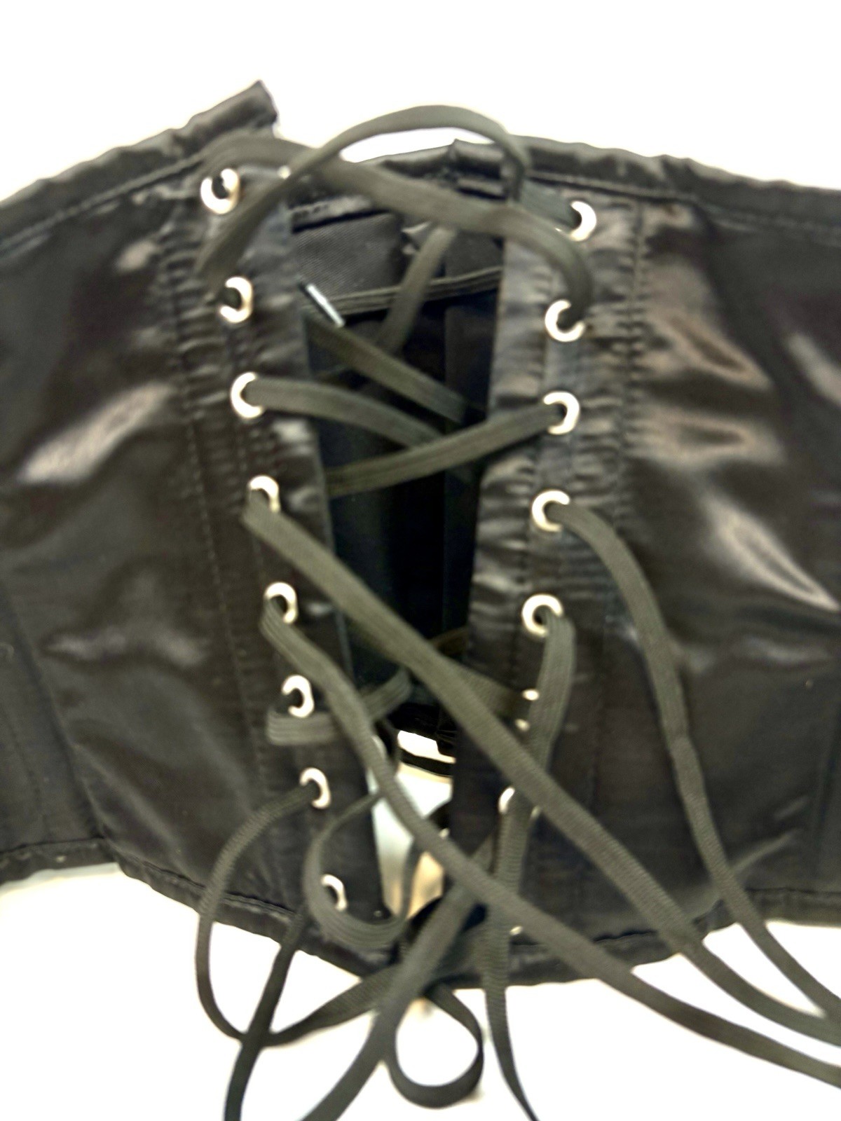 Orchard Corset Black Underbust Lace Up Steel Boned Corset Size 32 NWOT RN115734