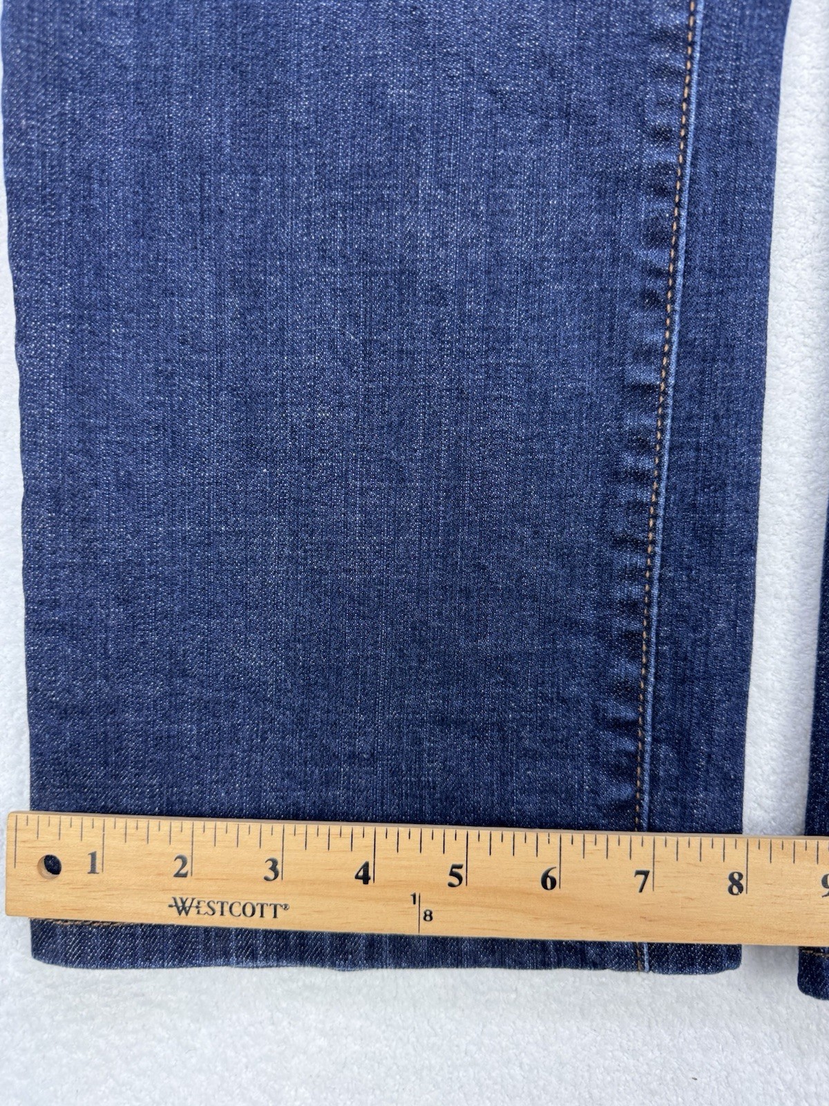 Levis 505 Flap Pocket Jeans Women 14 32×32 Blue Straight Whisker Distress DenIm