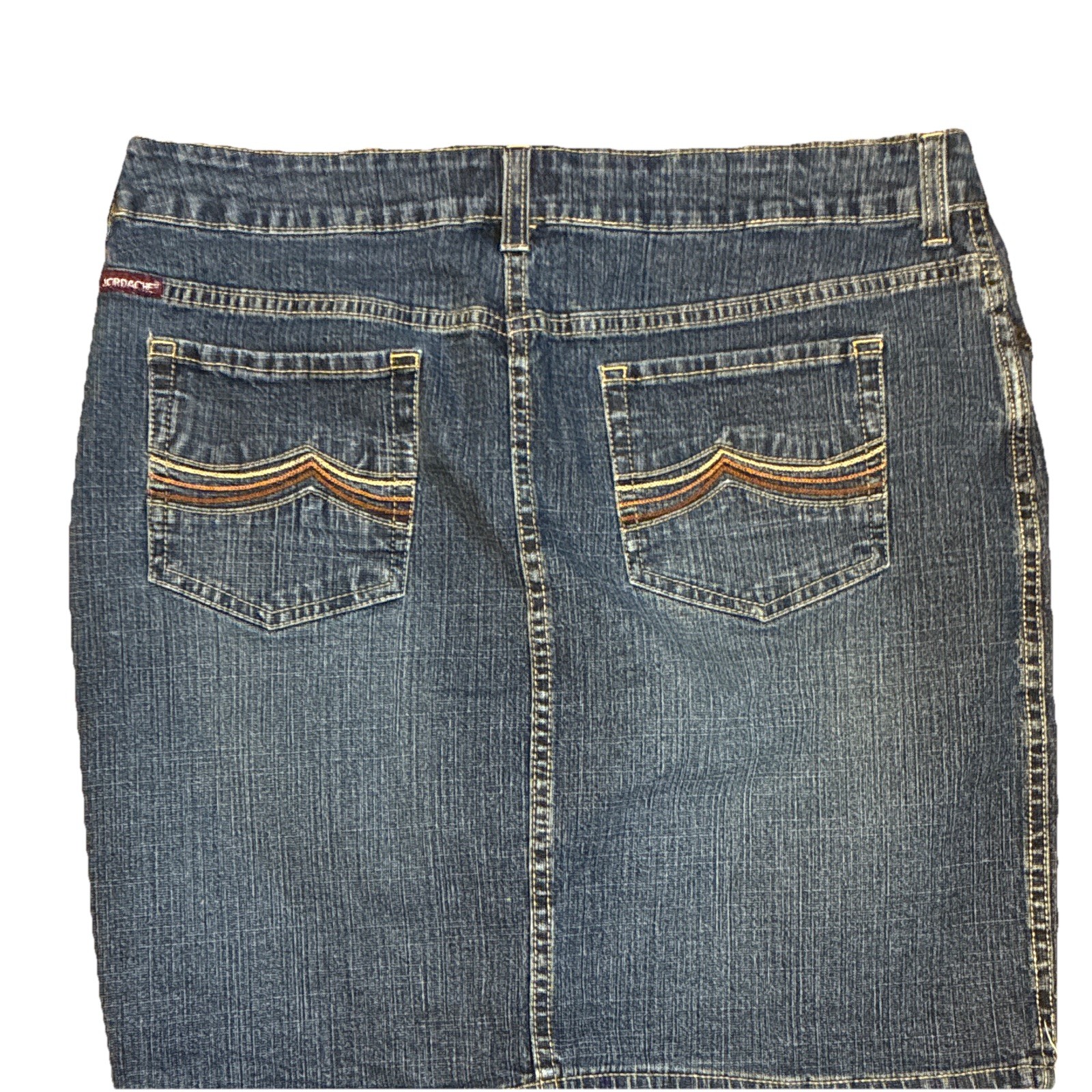 Jordache Girls Blue Denim Knee-Length Skirt 13/14 Button Pockets Belt Loops
