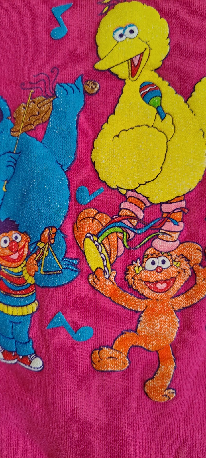 90’s Sesame Street Sweatshirt Pink Vintage Size 5T USA Made Music Band Americana