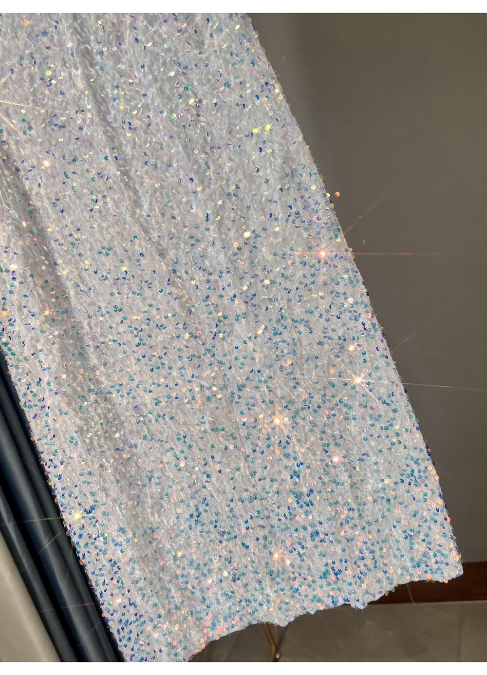 Thickened High-waisted Slim,Versatile Mid-length Skirt SequinSkirt