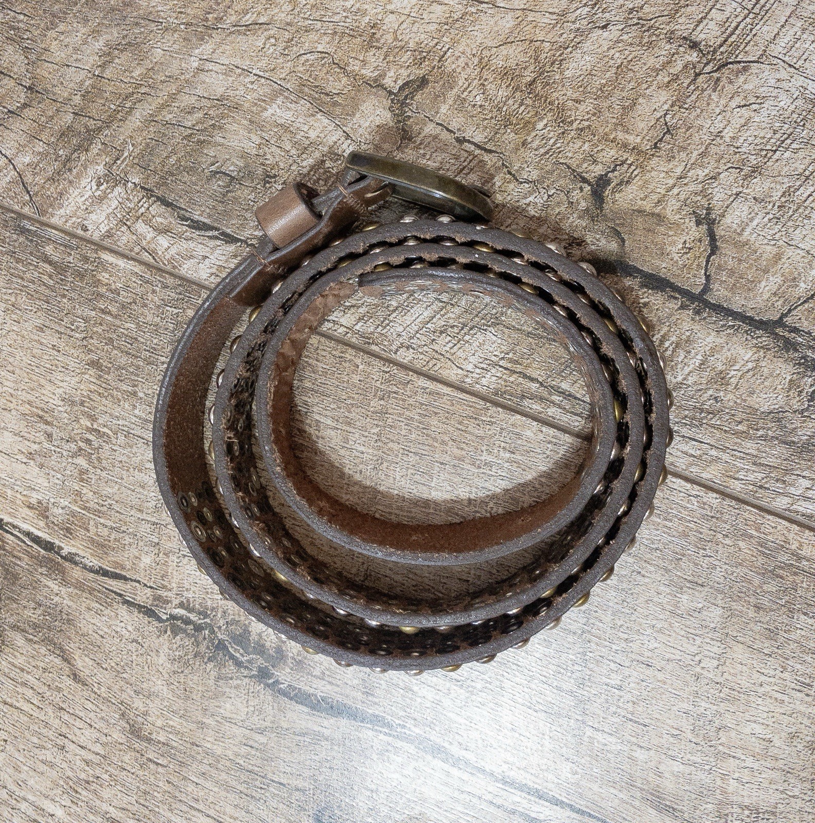 Vintage Y2K Studded Leather Belt Japanese Style Motorcycle Biker Punk 90s 00s