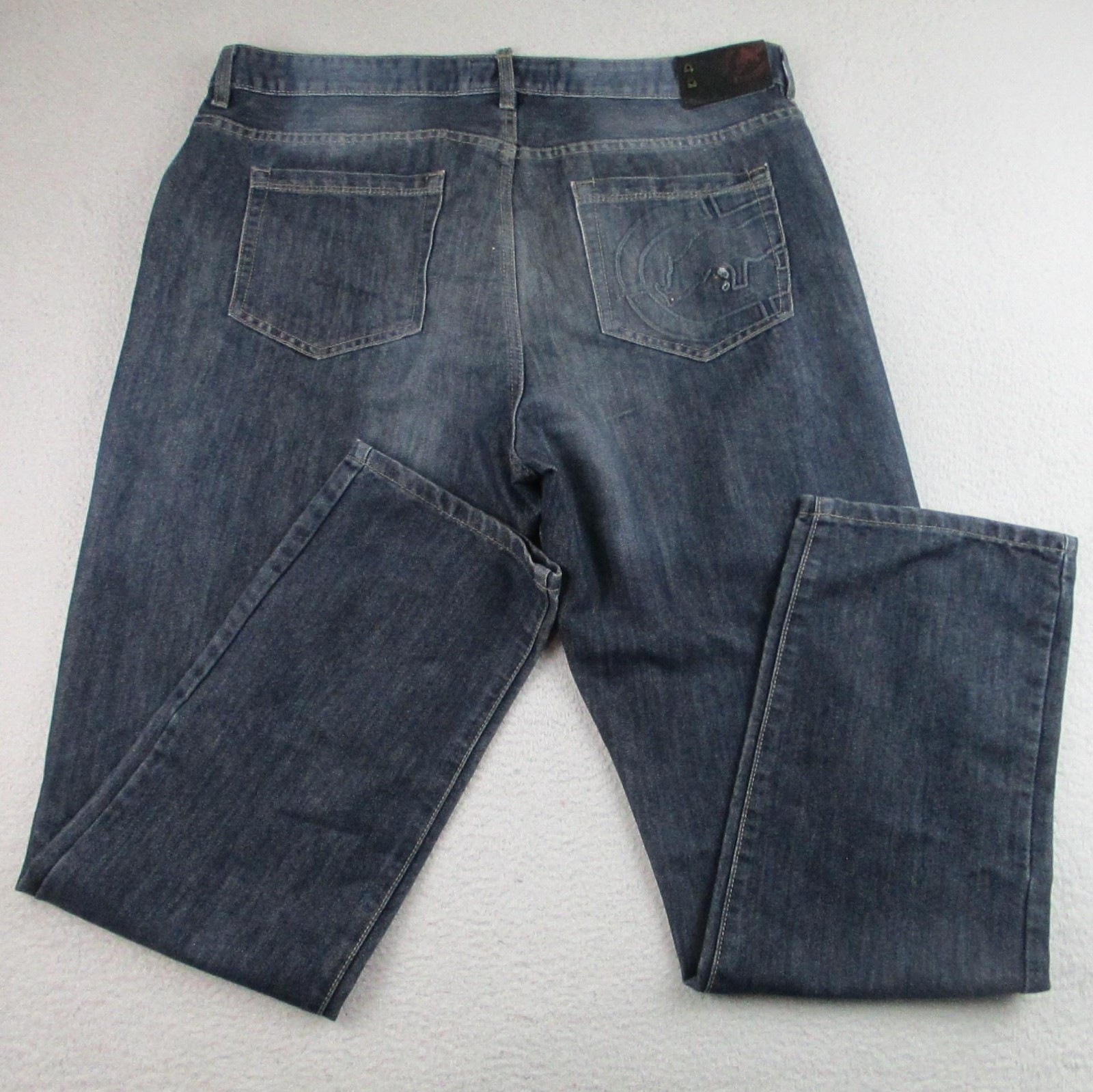 Ecko Unltd Jeans Mens 38 Dark Wash Athletic Fit Rhino Logo Back Pocket