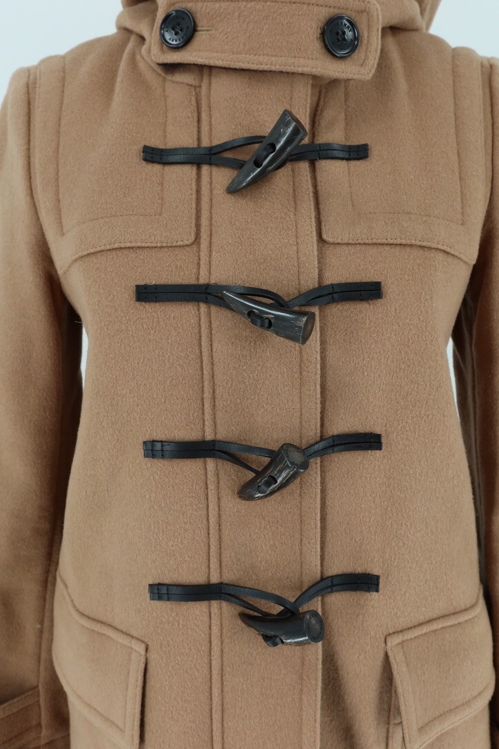 Burberry Women Size 4 (UK 6) Brown Baysbrooke Wool Check & Hearts Duffle Coat